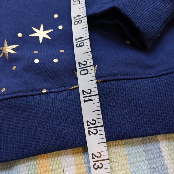 ⭐ Hanna Anderson Navy and Gold Star & polka dot terry sweatshirt size 12 - Picture 6 of 11